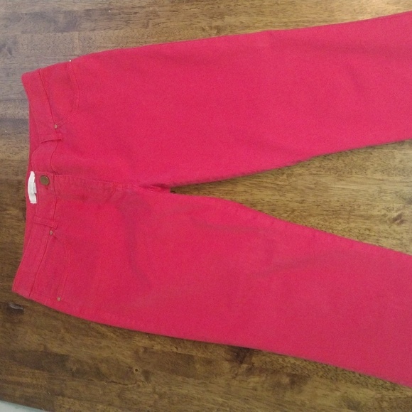 Chico's Ankle Red Pink Pants With Zipper Detail Near Ankle 1/8 - Picture 3 of 10